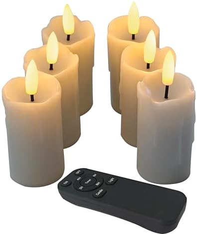 Battery Operated Flameless Votive Candle with Remote and Timer Ivory 6 Pack - Image 2