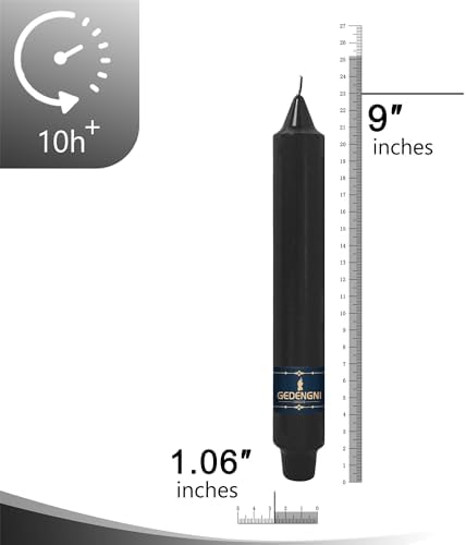 Halloween Taper Candle Dripless Candlesticks - Gedengni 4pcs Unscented Candles Long Candle Sticks 9inches Black Tapered Candles for Home Party Wedding Restaurant Holiday Decor,30D-Black - Image 5