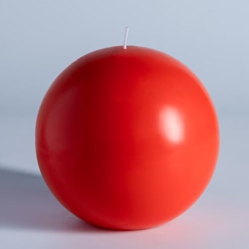 MOZEAL Hand-Poured, 6 Inch Living Coral Large Round Ball Candles - Elegant Living Coral Round Pillar Candles, Dripless, Unscented, Smokeless, Ideal for Summer Parties. by MOZEAL