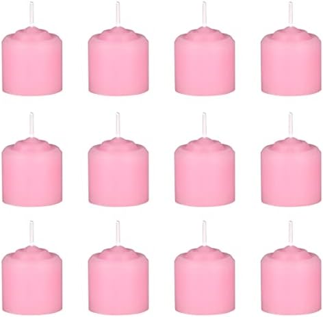 Mega Candles 12 pcs Unscented Pink Votive Candles, Hand Poured Wax Candle 10 Hours 1.38 Inch x 1.5 Inch, Home Décor, Wedding Receptions, Centerpieces, Occasions, Events, Festivities, Meditations by MEGA+CANDLES