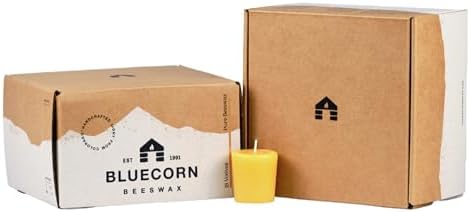 Bluecorn Beeswax Votive Candles, Yellow, 36 Pack by BluecornBeeswax