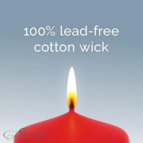 Stonebriar Unscented Pillar Candles – 80 Hour Burn Time, Long-Lasting Wax Candles for Weddings, Holidays, Home Décor & Special Events, Pack of 6, Red, 3" x 8" - Image 2
