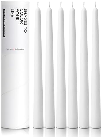6 PK 10" Classic Taper Candles, White, 7-8 Hours Long Burning, Unscented Tall Candlesticks by Unknown