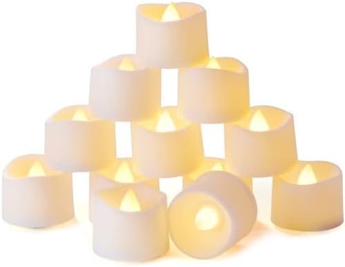 Homemory 12-Pack Battery Tea Lights with Timer Built in, Auto-On 6H Daily by Homemory
