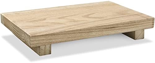 Nuogo Wood Pedestal Riser Stand for Kitchen Soap Tray,12 X 7 Inch,Natural by Nuogo
