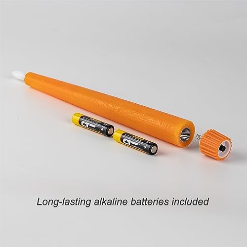 Fanna 9.6" Orange Real Wax Flameless Taper Candles with Timer, Battery Operated Led Candlesticks for Halloween, Harvest and Fall, Remote and Batteries Included - Set of 4 - Image 6