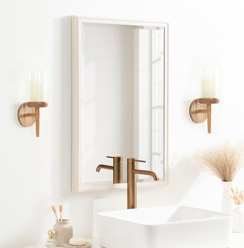 Kate and Laurel Shae Transitional Wooden Wall Sconce; 5 x 5 x 13; Natural Wood; Rustic Candle Holder with Removable Glass Cylinder for Flameless Pillar Candles - Image 4