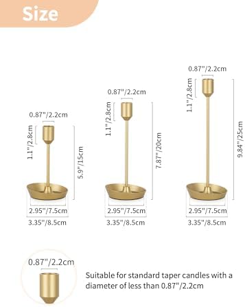 NUPTIO Taper Candle Holders for Centerpiece: Gold Candlestick Holders Bulk - Image 6