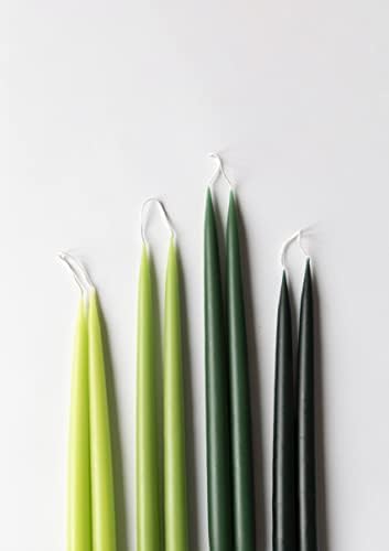 Kunstindustrien® Taper Candles – Set of 4, 13.8" – Made in Denmark, Long Burning Candles 15h, Unscented & Smokeless Candlesticks – Elegant Tall Candles for Weddings Dinners & Home Decor (Forest Green) - Image 4
