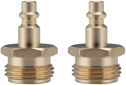 MEASUREMAN Set of 2 Lead-Free Brass Blow Out Plugs with Quick Connect - Perfect for RV Water Line Maintenance and Winterization (2pc) by MEASUREMAN