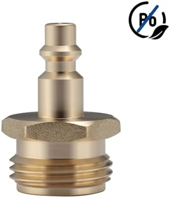 MEASUREMAN Lead-Free Brass Blow Out Plug with Quick Connect - Efficiently Removes Water from RV Water Lines, Ideal for Winterization (2pc) - Image 2