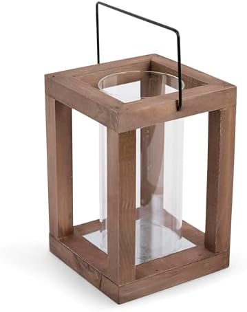 Zingz & Thingz Wooden Candle Lanterns, Decorative Light Home Decor, 9" Tall, Rustic Garden by ZingzThingz