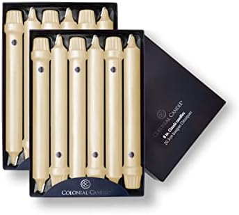 Colonial Candle Unscented Taper Candle, Classic Collection, Limoncello, 8 in, Pack of 12 - Up to 6 Hours Burn by ColonialCandle