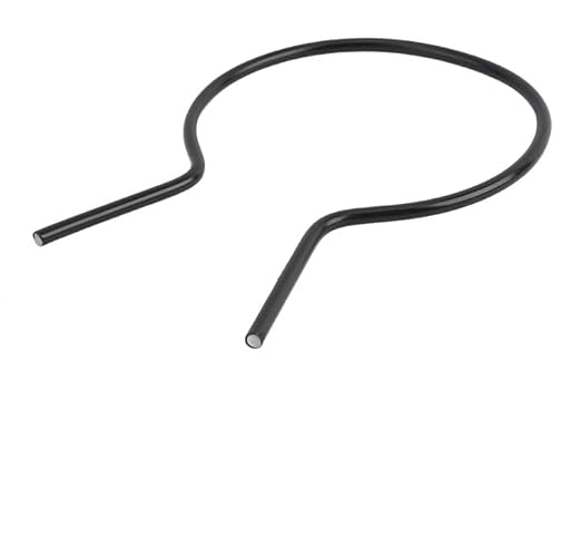 EZ Twist 3" (2 7/8" OD) x 8 Gauge Preformed Steel Tie Wire - Fence Ties - 100 Pack (Black Vinyl Coated)