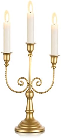 Sziqiqi Gold Candelabra Candle Holders for Wedding Christmas, 3 Arms by SZIQIQI