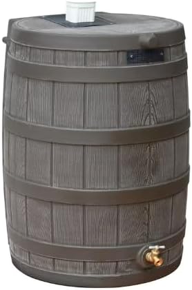 Rain Wizard, 40 Gallon Capacity, Wood Texture Design, Brass Spigot, Flat Top (Oak)