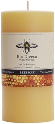 Big Dipper Wax Works 100% Beeswax Pillar Candle, 3 x 6 in, Natural by BigDipperWaxWorks