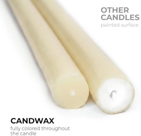 CANDWAX 10 inch Ivory Taper Candles - 36 Pack for Wedding Table Decor & Centerpieces - Dripless Smokeless Long Lasting Unscented Candlesticks - Value Set for Dinner Table & Home Decor - Image 2