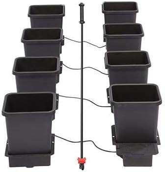 AutoPot 8 Pot System (3.9 Gallon Plastic Pots) (*Includes AIRBASES & AIRDOMES) Self-Watering, Gravity-Fed Hydroponic System (8Pot - 3.9 Gallon - No Tank)