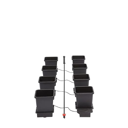 AutoPot 8 Pot System with 3.9 Gallon Plastic Pots and No Tank - Self-Watering, Gravity-Fed Hydroponic System