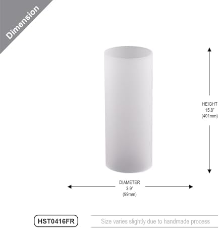 WGVI Hurricane Candle Holder Sleeve, W: 4", Ht: 16", Frosted Glass Cylinder Open Both Ends, Chimney Tube Shade, 6 Pieces - Image 2