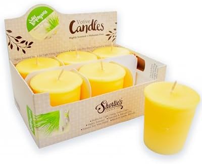 Wild Lemongrass Soy Votive Candles - Scented with Natural Fragrance Oils - 6 Yellow Natural Votive Candle Refills - Fresh & Clean Collection by ShortiesCandleCompany