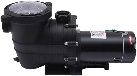 1.5 HP In Ground Swimming Pool Pump 110V Self Priming | Powerful Self Priming Pool Pumps 100 GPM, High-Efficiency Motor Iron Shell & PP Body, 1/2" NPT Unions & On/Off Power Switch