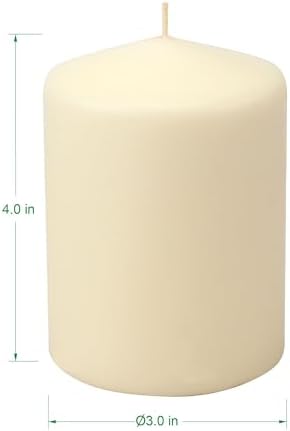 Stonebriar Unscented Pillar Candles – 35 Hour Burn Time, Long-Lasting Wax Candles for Weddings, Holidays, Home Décor & Special Events, Pack of 3, Ivory, 3" x 4" - Image 2
