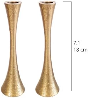Yair Emanuel Shabbat Candle Holders Tapered Design, Brass or Silver Finish, Shabbos Candlestick Holders Judaica Wedding Gift (Antique Brass, 7.1) - Image 3