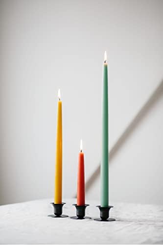 Kunstindustrien® Taper Candles – Set of 4, 13.8" – Made in Denmark, Long Burning Candles 15h, Unscented Candlesticks – Elegant Tall Candles for Weddings, Dinners & Home Decor (Dark Reseda Green) - Image 4