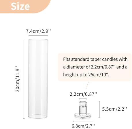 NUPTIO Hurricane Candle Holder for Candlesticks: 11.8" H Set of 10 - Image 4