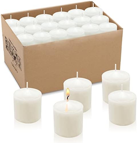 10 Hour White Votive Candles for Weddings Party Spa and Emergency, Set of 36 Unscented Bulk Candles for Restaurants and Home Decoration by Unknown