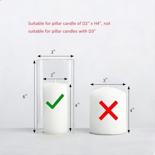 CYS EXCEL 6 PCS (H:6" D:3") Open Ended Glass Hurricane Candleholder Tube Shade | Multiple Size Choices Open Flame Candle Chimney Tube Cover | Bottomless Cylinder - Image 4