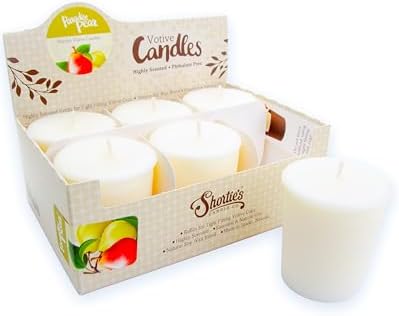 Paradise Pear Soy Votive Candles - Scented with Natural Fragrance Oils - 6 White Natural Votive Candle Refills - Fruit & Berry Collection by ShortiesCandleCompany