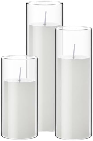 Shihanee 3 Pillar Candle and Holder, L, White by Shihanee