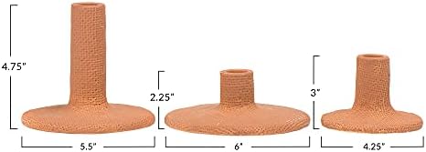 Main + Mesa Stoneware Taper Candle Holders, Set of 3 - Image 3