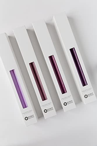 Kunstindustrien® Taper Candles – Set of 4, 13.8" – Made in Denmark, Long Burning Candles 15h, Unscented & Smokeless Candlesticks, Elegant Tall Candles for Weddings Dinners & Home Decor (Light Heather) - Image 4