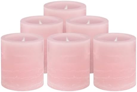 FURORA LIGHTING Pink Marble Real Wax Votive LED Candles, 6-Pack by FuroraLIGHTING