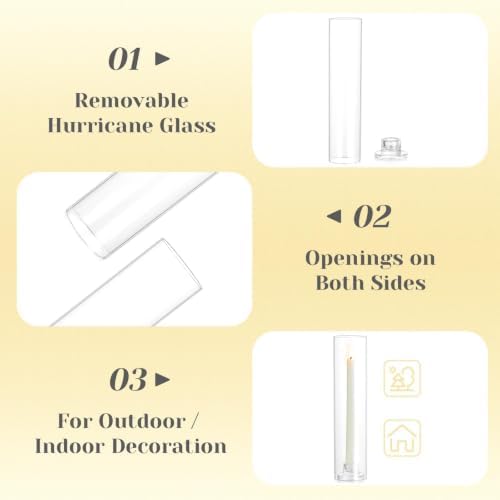 Hewory Hurricane Glass Candlestick Holders : 6 Pcs Clear Taper Candle Holders for Candlesticks - Hurricane Glass Candle Stick Candle Holders Bulk for Table Centerpiece Wedding Christmas Home Decor - Image 3