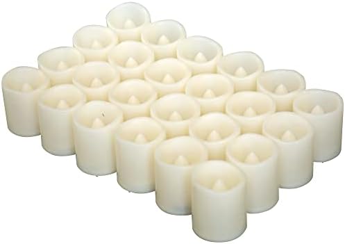 Battery Operated Flameless LED Votive Candles Warm White Light 24 PCS by CANDLE+CHOICE