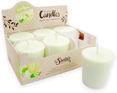 Cucumber Melon Soy Votive Candles - Scented with Natural Fragrance Oils - 6 Green Natural Votive Candle Refills - Fresh & Clean Collection by ShortiesCandleCompany