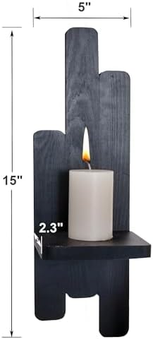 Yorkmills Wall Candle Sconces Set of Two, Black Wall Sconce Candle Holder - Image 2