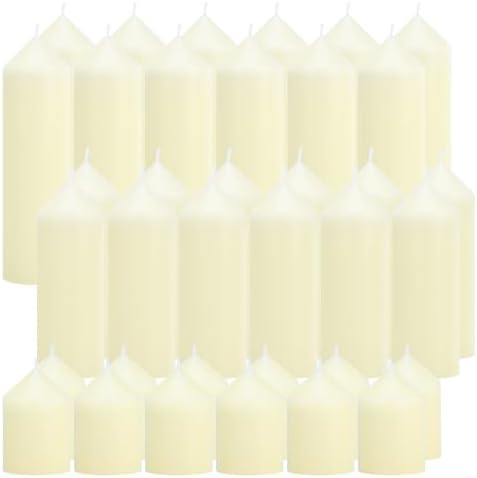 36 Pcs Ivory Pillar Candles Bulk Set，3 Different Lengths 2 x 3/6/8 Inch (12 Each)，Hurricane Candles，Dripless Unscented Smokeless，Gives You a Better Atmosphere When Organizing an Event Party. by Trxvxo