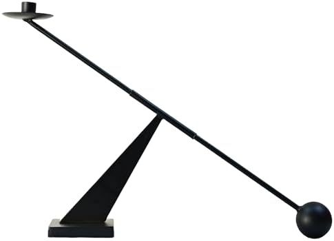 Black Metal Modern Candle Holder Candlestick Holders Decorative Candle Stand, Tapered Candle Holders Home Decoration 19 inch by REMENNA