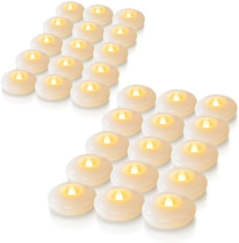 Homemory 48Pack 3" White Flameless Floating LED Candle, Waterproof Tealight by Homemory