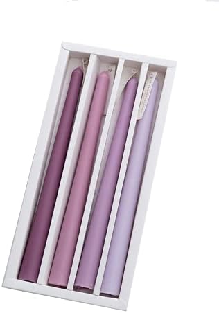 10 inch Purple Taper Candles Scented Smokeless Candle Long Candles Wax Colored Taper Candles for Decor Wedding,Festival and Special Occasions,Set of 4(Gradient Purple) by LPUSA