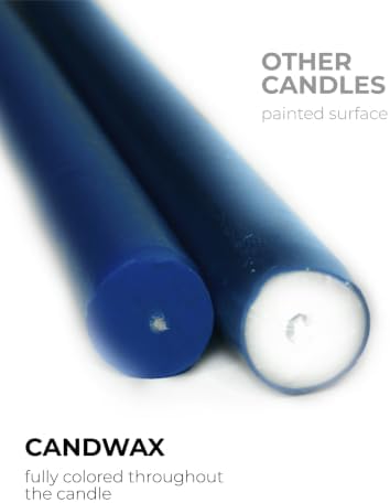 CANDWAX 8 inch Tapered Candles - Set of 12 Dripless Dinner Candles - Dark Blue - Image 2