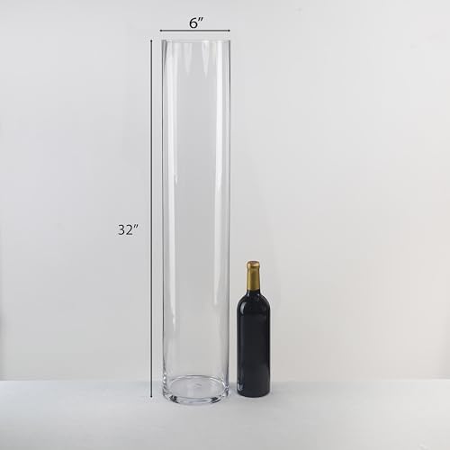 CYS EXCEL Cylinder Clear (H:32" D:6") | Multiple Size Choices Glass Flower Centerpieces | Hurricane Floating Candle Holder Vase, H-32 (GCY122/32) - Image 3