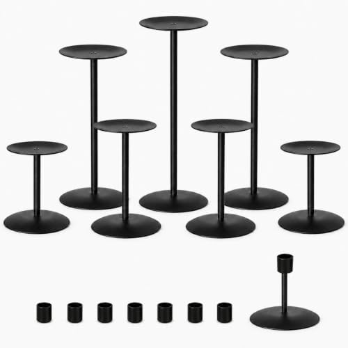 7 Pcs 2-in-1 Convertible Taper & Pillar Candle Holders, Fireplace by flangairy