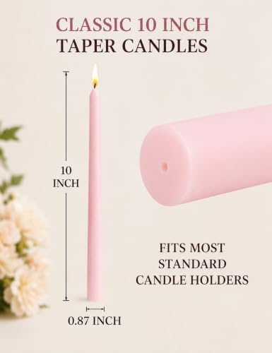 Pale Pink Elegant Taper Candles for Romantic Home Décor and Events - Image 6